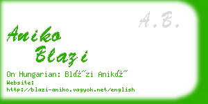 aniko blazi business card